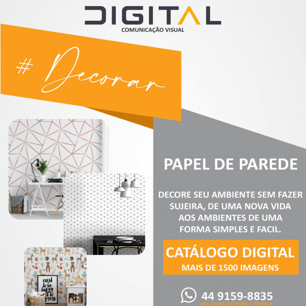 papel de parede vinil você encontra na Digital Print Comunicação Visual